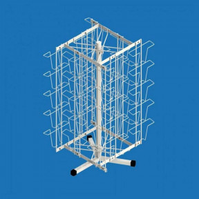 Стойка настольная вращающаяся под открытки А5 со смещением (40 ячеек)