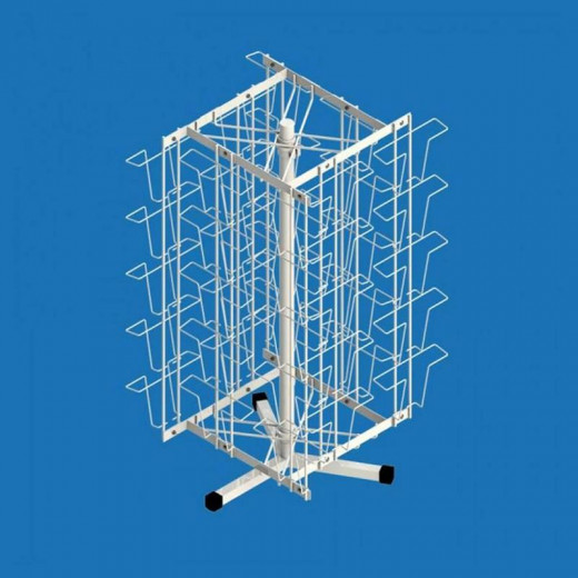 Стойка настольная вращающаяся под открытки А5 со смещением (40 ячеек)